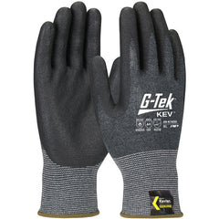 09-K1630/L Gloves w/Kevlar Brand - G-Tek KEV - Kevlar Engineered Yarn - Gray 13 Gauge - Nitrile Foam - ANSI A4 - Exact Tool & Supply
