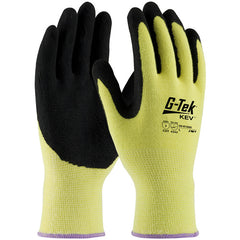 09-K1660/S Gloves w/Kevlar Brand - G-Tek KEV - Yellow 13G Kevlar Shell - Nitrile MicroSurface Grip - A2 - Exact Tool & Supply