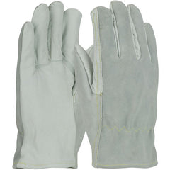 ‎09-K3720/XXL Leather Gloves - Goatskin/Split Cowhide Drivers - 13G Kevlar Lining - Straight Thumb - A2 - Exact Tool & Supply