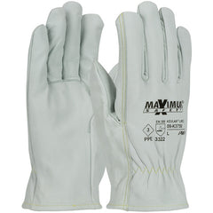 ‎09-K3750/XXL Leather Gloves - Max Safety AR Goatskin Drivers - 13G Kevlar Lining - Straight Thumb - A2 - Exact Tool & Supply