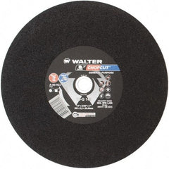 WALTER Surface Technologies - 14" 30 Grit Aluminum Oxide Cutoff Wheel - 3/32" Thick, 1" Arbor, 4,400 Max RPM, Use with Electric & Gas Powered Saws - Exact Tool & Supply