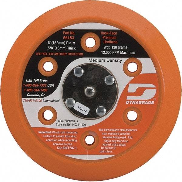 Dynabrade - 6" Diam Disc Backing Vacuum Replacement Pad - Medium Density, 13,000 RPM - Exact Tool & Supply