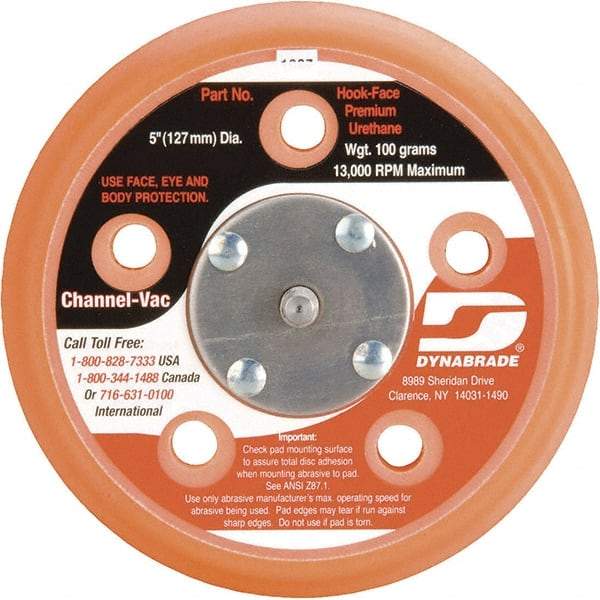 Dynabrade - 5" Diam Disc Backing Vacuum Replacement Pad - Soft Density, 12,000 RPM - Exact Tool & Supply