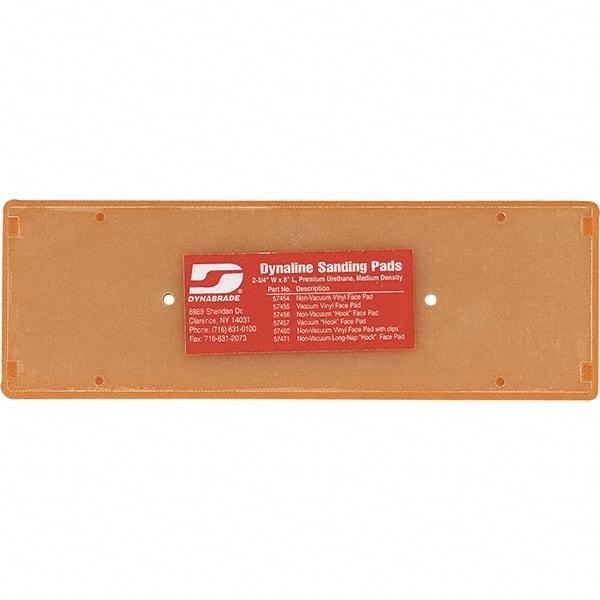 Dynabrade - 8 x 2-3/4" Rectangular Hook Face Backing Pad - Screw Attachment, Vacuum Pad, 3/8" Thick, Medium Density, Short Nap - Exact Tool & Supply