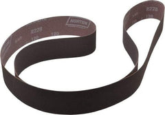 Norton - 2" Wide x 72" OAL, 120 Grit, Aluminum Oxide Abrasive Belt - Aluminum Oxide, Fine, Coated, X Weighted Cloth Backing, Series R228 - Exact Tool & Supply