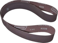Norton - 2" Wide x 60" OAL, 120 Grit, Aluminum Oxide Abrasive Belt - Aluminum Oxide, Fine, Coated, X Weighted Cloth Backing, Series R228 - Exact Tool & Supply