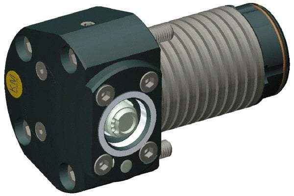 Kennametal - Neutral Cut, KM63 Modular Connection, Spring Pack Lathe Modular Clamping Unit - 85.01mm Square Shank Diam, 9.218" OAL, Through Coolant, Series NACA-DS Axial Disc Spring Unit - Exact Tool & Supply