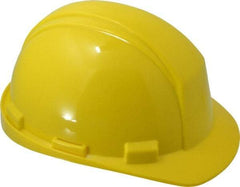 North - ANSI Type II, Class E Rated, 4-Point, Pin Lock Adjustment Hard Hat - Size 6-1/2 to 8, Yellow, Standard Brim - Exact Tool & Supply