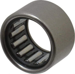 IKO - 0.512" Bore Diam, 1,530 Lb. Dynamic Capacity, 13 x 19 x 12mm, Caged, Open End, Shell Needle Roller Bearing - 3/4" Outside Diam, 0.472" Wide - Exact Tool & Supply