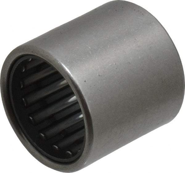 IKO - 0.63" Bore Diam, 2,950 Lb. Dynamic Capacity, 16 x 22 x 22mm, Caged, Open End, Shell Needle Roller Bearing - 0.866" Outside Diam, 0.866" Wide - Exact Tool & Supply