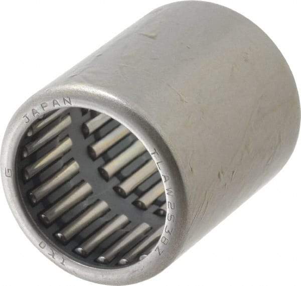 IKO - 0.984" Bore Diam, 7,600 Lb. Dynamic Capacity, 25 x 32 x 38mm, Caged, Open End, Shell Needle Roller Bearing - 1.26" Outside Diam, 1-1/2" Wide - Exact Tool & Supply
