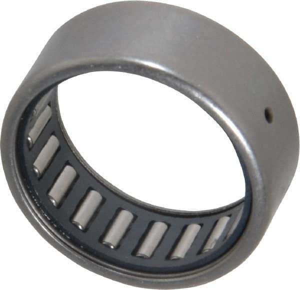 IKO - 1" Bore Diam, 2,850 Lb. Dynamic Capacity, 1 x 1-1/4 x 1/2", Caged, Open End, Shell Needle Roller Bearing - 1-1/4" Outside Diam, 1/2" Wide - Exact Tool & Supply