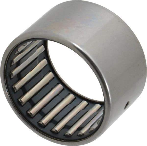 IKO - 1-5/8" Bore Diam, 11,400 Lb. Dynamic Capacity, 1-5/8 x 2 x 1-1/4", Caged, Open End, Shell Needle Roller Bearing - 2" Outside Diam, 1-1/4" Wide - Exact Tool & Supply