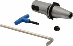 Iscar - CAT40 Outside Taper, CF4 Inside Modular Connection, CAT to Click-Fit Taper Adapter - 4" Projection, 1.752" Nose Diam, Through Coolant - Exact Tool & Supply
