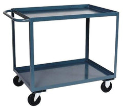 Durham - 1,200 Lb Capacity, 30" Wide x 60" Long x 37-3/4" High Service Cart - 2 Shelf, Steel, Hard Rubber Casters - Exact Tool & Supply