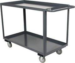 Durham - 1,200 Lb Capacity, 24" Wide x 48" Long x 37-3/4" High Service Cart - 2 Shelf, Steel, Hard Rubber Casters - Exact Tool & Supply