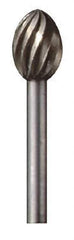 Dremel - 5/16" Cut Diam, 1/8" Shank Diam, Egg Head Single Cut Burr - High Speed Steel, Point End - Exact Tool & Supply