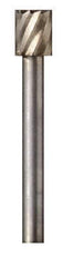 Dremel - 7/32" Cut Diam, 1/8" Shank Diam, Cylinder Head Single Cut Burr - High Speed Steel, Flat End - Exact Tool & Supply