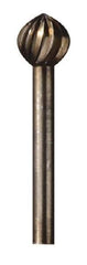 Dremel - 5/16" Cut Diam, 1/8" Shank Diam, Ball Head Single Cut Burr - High Speed Steel, Radius End - Exact Tool & Supply