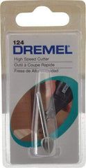 Dremel - 5/16" Cut Diam, 1/8" Shank Diam, Teardrop Head Single Cut Burr - High Speed Steel, Point End - Exact Tool & Supply