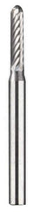 Dremel - 3/32" Cut Diam, 1/8" Shank Diam, Cylinder with Radius Head Single Cut Burr - Carbide, Radius End, 3/32" LOC - Exact Tool & Supply