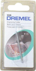 Dremel - 1/16" Cut Diam, 1/8" Shank Diam, Ball Head Single Cut Burr - Radius End - Exact Tool & Supply
