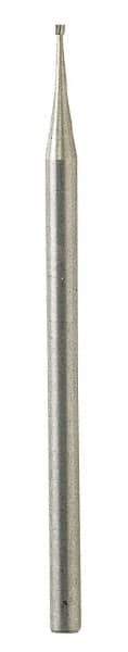 Dremel - 1/32" Cut Diam, 1/8" Shank Diam, Inverted Cone Head Single Cut Burr - Flat End - Exact Tool & Supply