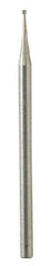 Dremel - 1/32" Cut Diam, 1/8" Shank Diam, Inverted Cone Head Single Cut Burr - Flat End - Exact Tool & Supply
