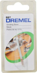 Dremel - 3/32" Head Diam x 3/8" Thickness, B97, Flat Cone End, Aluminum Oxide Mounted Point - Green - Exact Tool & Supply