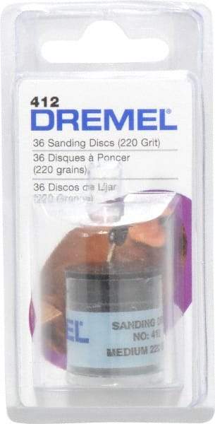 Dremel - 3/4" Diam 220 Grit Fiber Disc - Very Fine Grade, Aluminum Oxide - Exact Tool & Supply
