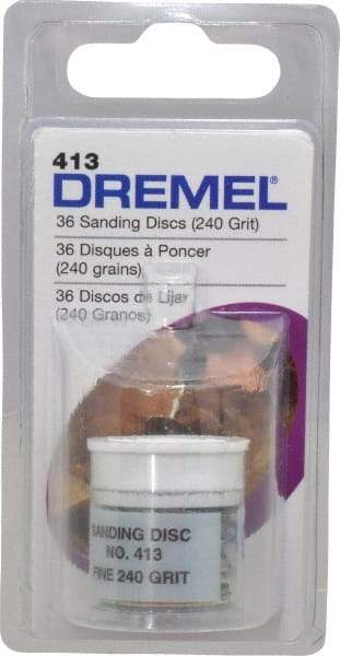 Dremel - 3/4" Diam 240 Grit Fiber Disc - Very Fine Grade, Aluminum Oxide - Exact Tool & Supply