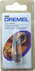 Dremel - 1/2" Wide x 1/4" Diam, Spiral Band Drum - 1/8" Shank Diam, 15,000 RPM - Exact Tool & Supply