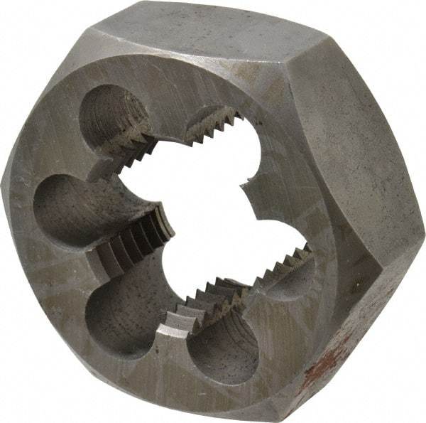 Interstate - 1-5/16 - 8 UNS Thread, 2-3/8" Hex, Right Hand Thread, Hex Rethreading Die - Carbon Steel, 1" Thick - Exact Tool & Supply