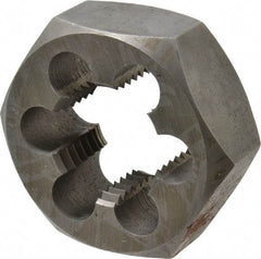 Interstate - 1-5/16 - 8 UNS Thread, 2-3/8" Hex, Right Hand Thread, Hex Rethreading Die - Carbon Steel, 1" Thick - Exact Tool & Supply
