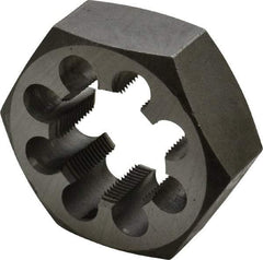 Interstate - 1-7/16 - 16 UNS Thread, 2-9/16" Hex, Right Hand Thread, Hex Rethreading Die - Carbon Steel, 1" Thick - Exact Tool & Supply