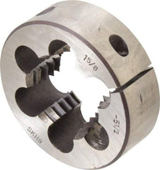 Interstate - 1-5/8 - 5-1/2 Thread, 3" Outside Diam High Speed Steel Round Die - Right Hand Thread, Adjustable - Exact Tool & Supply