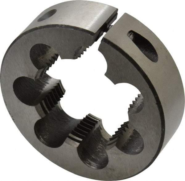 Interstate - 1-7/16 - 12 Thread, 2-1/2" Outside Diam High Speed Steel Round Die - Right Hand Thread, Adjustable - Exact Tool & Supply
