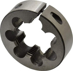 Interstate - 1-7/16 - 12 Thread, 2-1/2" Outside Diam High Speed Steel Round Die - Right Hand Thread, Adjustable - Exact Tool & Supply