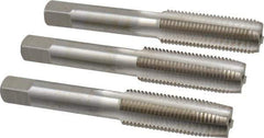 Interstate - M14x1.50 Metric Fine, 4 Flute, Bottoming, Plug & Taper, Bright Finish, High Speed Steel Tap Set - Right Hand Cut, 3-19/32" OAL, 1-21/32" Thread Length - Exact Tool & Supply