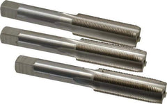 Interstate - M14x1.00 Metric Fine, 4 Flute, Bottoming, Plug & Taper, Bright Finish, High Speed Steel Tap Set - Right Hand Cut, 3-19/32" OAL, 1-21/32" Thread Length - Exact Tool & Supply