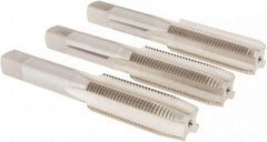 Interstate - M16x1.50 Metric Fine, 4 Flute, Bottoming, Plug & Taper, Bright Finish, High Speed Steel Tap Set - Right Hand Cut, 3-13/16" OAL, 1-13/16" Thread Length - Exact Tool & Supply