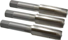 Interstate - M16x2.00 Metric Coarse, 4 Flute, Bottoming, Plug & Taper, Bright Finish, High Speed Steel Tap Set - Right Hand Cut, 3-13/16" OAL, 1-13/16" Thread Length - Exact Tool & Supply