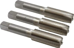 Interstate - M18x1.50 Metric Fine, 4 Flute, Bottoming, Plug & Taper, Bright Finish, High Speed Steel Tap Set - Right Hand Cut, 4-1/32" OAL, 1-13/16" Thread Length - Exact Tool & Supply