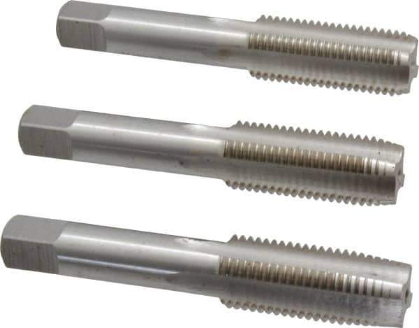 Interstate - M18x2.00 Metric Fine, 4 Flute, Bottoming, Plug & Taper, Bright Finish, High Speed Steel Tap Set - Right Hand Cut, 4-1/32" OAL, 1-13/16" Thread Length - Exact Tool & Supply