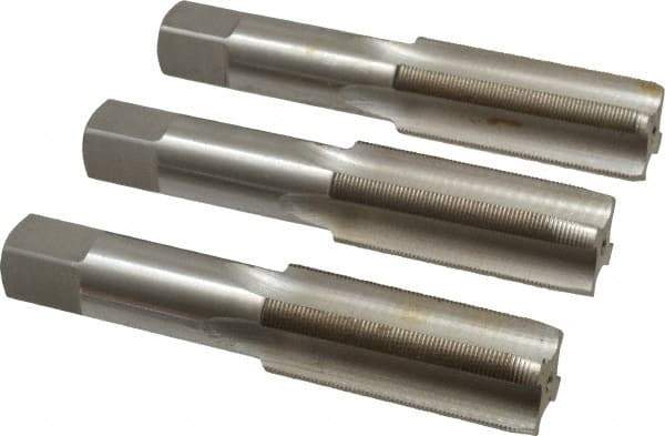 Interstate - M25x1.00 Metric Fine, 4 Flute, Bottoming, Plug & Taper, Bright Finish, High Speed Steel Tap Set - Right Hand Cut, 5-1/8" OAL, 2-1/2" Thread Length - Exact Tool & Supply