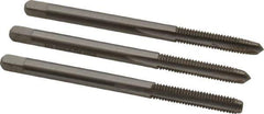 Interstate - M3.5x0.60 Metric Coarse, 3 Flute, Bottoming, Plug & Taper, Bright Finish, High Speed Steel Tap Set - Right Hand Cut, 2" OAL, 11/16" Thread Length - Exact Tool & Supply
