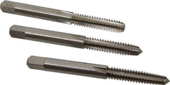 Interstate - M6x1.25 Metric Special, 4 Flute, Bottoming, Plug & Taper, Bright Finish, High Speed Steel Tap Set - Right Hand Cut, 2-1/2" OAL, 1" Thread Length - Exact Tool & Supply