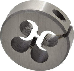 Interstate - M10x1.50 Metric Coarse Thread, 1-1/2" Outside Diam High Speed Steel Round Die - 1/2" Thick, Left Hand Thread, Adjustable - Exact Tool & Supply