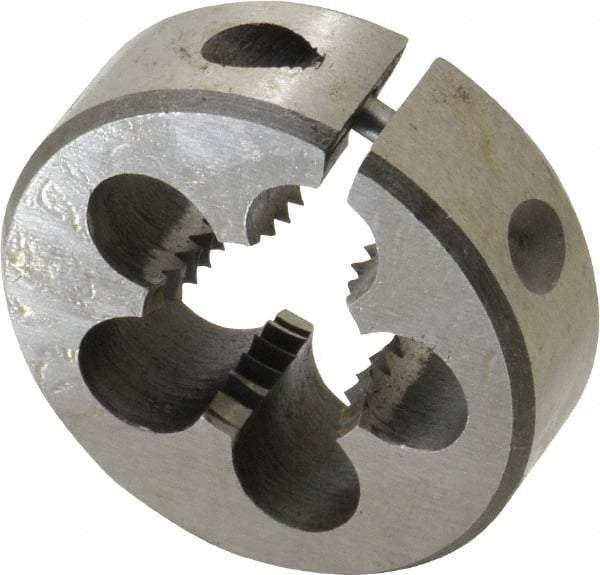 Interstate - M16x2.00 Metric Coarse Thread, 1-1/2" Outside Diam High Speed Steel Round Die - 1/2" Thick, Left Hand Thread, Adjustable - Exact Tool & Supply