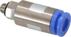 SMC PNEUMATICS - 6mm OD, M5x0.8 Thread, Brass/Polybutylene Push-to-Connect Male Connector - 145 Max psi - Exact Tool & Supply